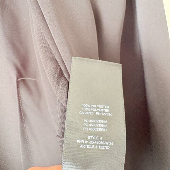 Aritzia Babaton Petra Wrap Tie Midi Dress Matte Satin Black Size Medium - Picture 10 of 10